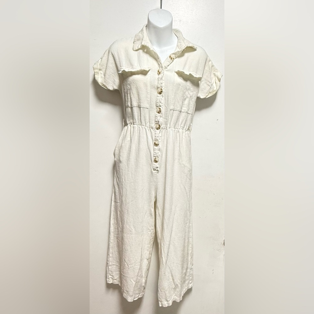 Princess Polly Cream Jumpsuit Size 6